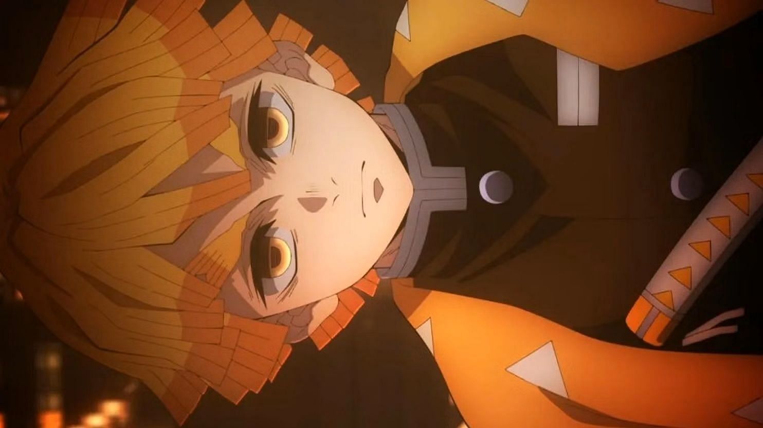 Zenitsu, as seen in the anime (Image via Ufotable)